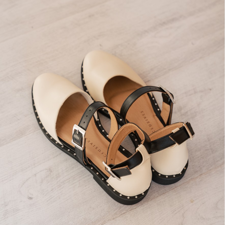 .Pantofi -  Double Belt -  Nude